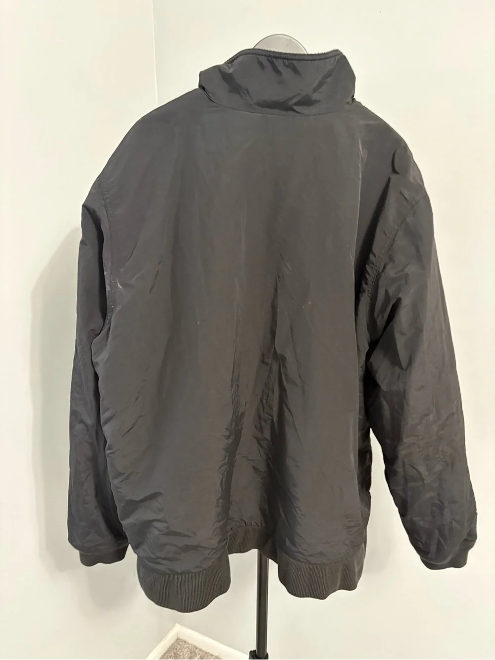 L.L. Bean Vintage Warm-Up Jacket Fleece Lined Black XL Bomber Gorpcore